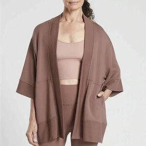 ATHLETA Lotus Wrap Hearth Rose Oversized Cardigan Top